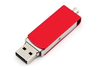 llavero de memoria USB del metal 128g 3,0, llavero rojo del Usb del metal con el logotipo de la impresión del laser