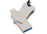 Memoria USB plateada de Otg del metal para la carga de los datos del teléfono del IOS aceptada