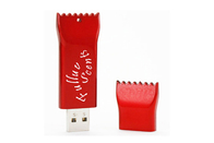 Plástico USB del color rojo de la forma 2GB 2,0 del caramelo de la fuente de la fábrica con marca modificada para requisitos particulares de la vida de la demostración del logotipo y del paquete