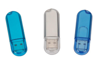 plástico USB del color del azul 64G 2,0 con marca modificada para requisitos particulares de la vida de la demostración del logotipo y del paquete