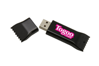 Plástico USB del color rojo de la forma 2GB 2,0 del caramelo de la fuente de la fábrica con marca modificada para requisitos particulares de la vida de la demostración del logotipo y del paquete
