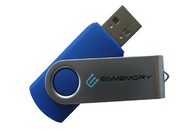 metal anaranjado USB de la torsión del eslabón giratorio del color 2,0 2G con marca modificada para requisitos particulares de la vida de la demostración del logotipo y del paquete