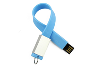 La fuente de la fábrica modificó la muñeca USB del color para requisitos particulares del azul del logotipo 64G 3,0 con el embalaje de la caja de la lata