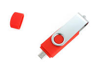 2g 3,0 memoria USB roja del eslabón giratorio OTG para el logotipo modificado para requisitos particulares Smartphone de Android