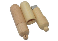 Memoria USB de bambú de la forma redonda con el logotipo de la pantalla de seda/de la impresión en color