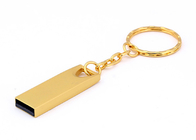 Palillo del Usb del metal del oro, dispositivo de almacenamiento metálico del Memory Stick con el llavero