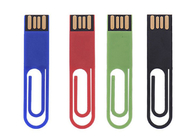 Tipo verde marca modificada para requisitos particulares del clip del libro de la impulsión del palillo del plástico USB de la vida de la demostración del logotipo