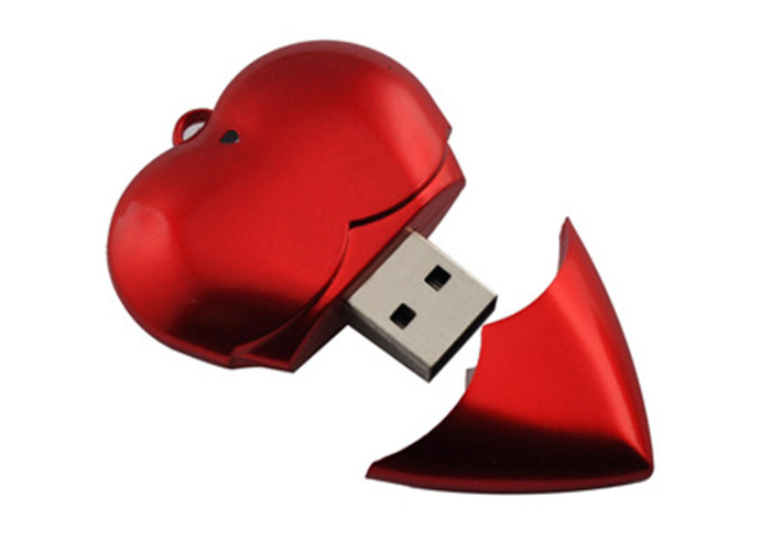 32g memoria USB roja, memoria USB plástica redonda en forma de corazón