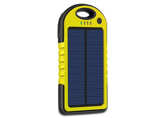 Capacidad portátil accionada solar del cargador 6000mAh Bettery del amarillo del logotipo del laser
